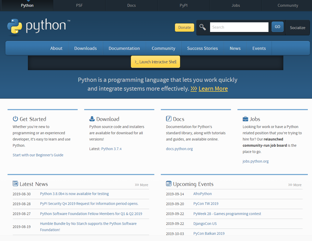 Python入门学习之Python3.7下载安装